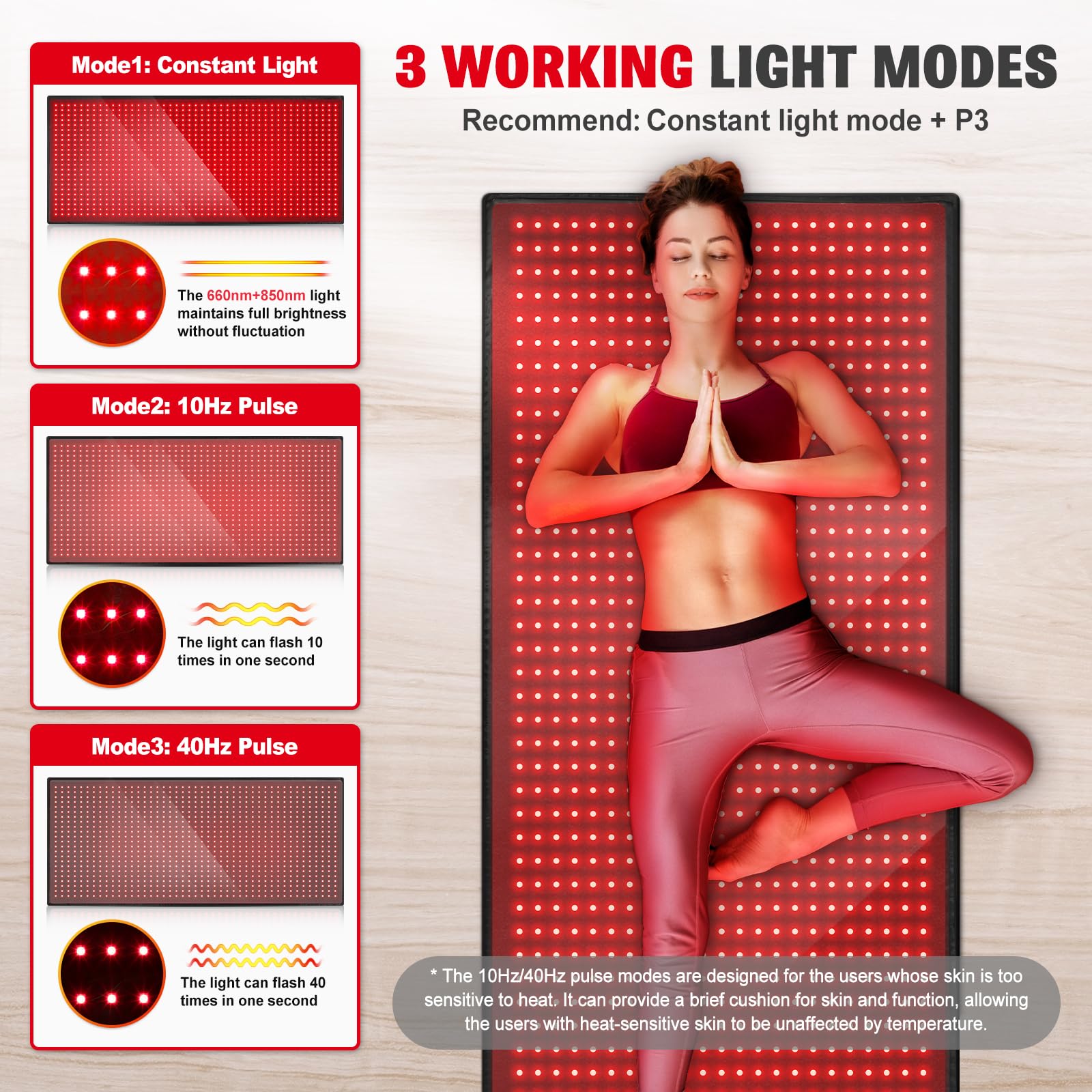 Red Light Therapy Mat for Body, 71"x 31" Red Light Therapy Blanket Red Near Infrared 660nm 850nm GMOWNWBuy Supplements Australia