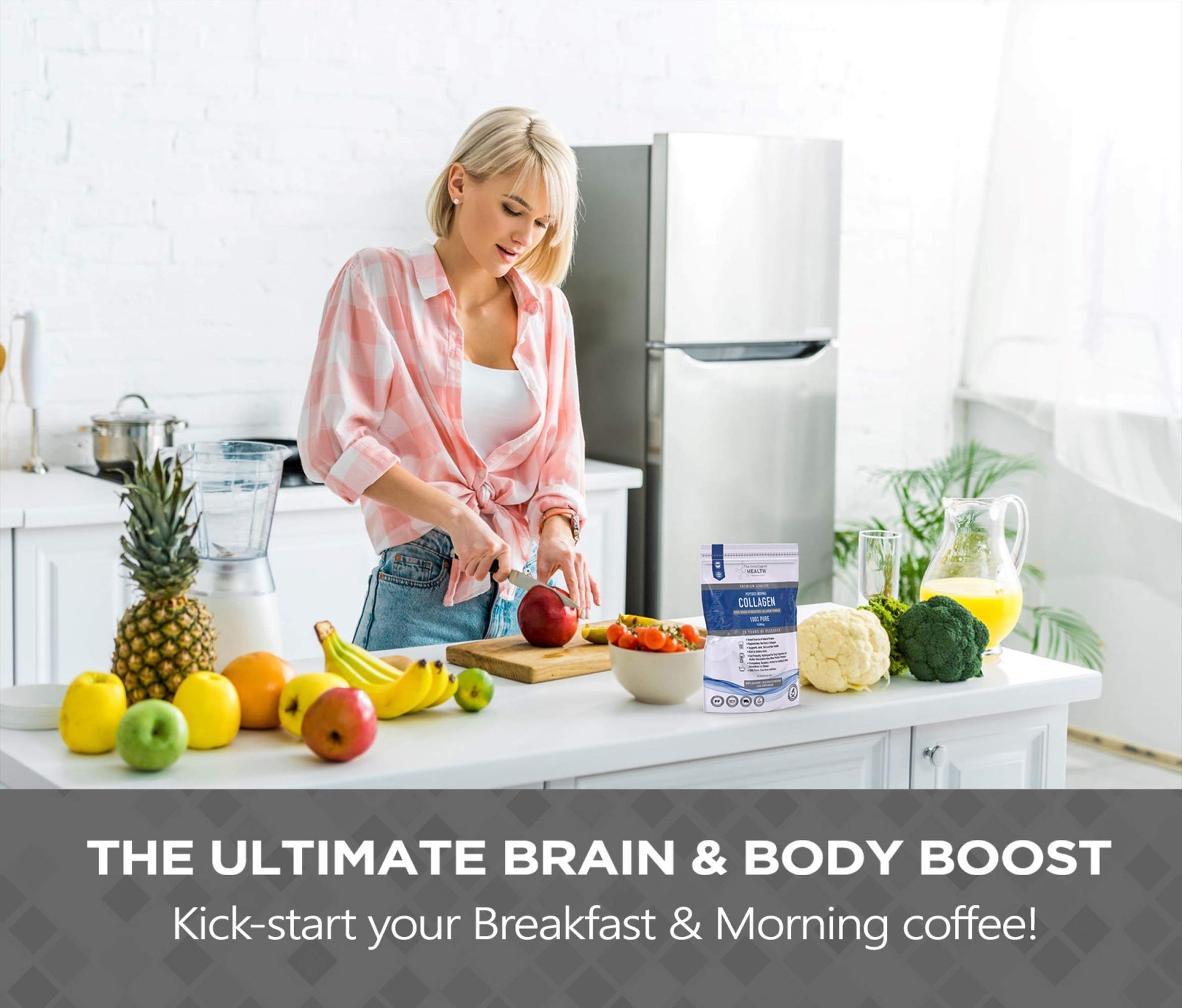 Hydrolysed Collagen Powder (Bovine) - High Protein Grass Fed Unflavoured Peptides The Intelligent HealthBuy Supplements Australia