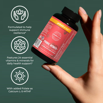 Primal Harvest Women+, Woman's Multivitamin Vitamin A, Vitamin C, Vitamin D and E, Vitamin B12, B6, Biotin