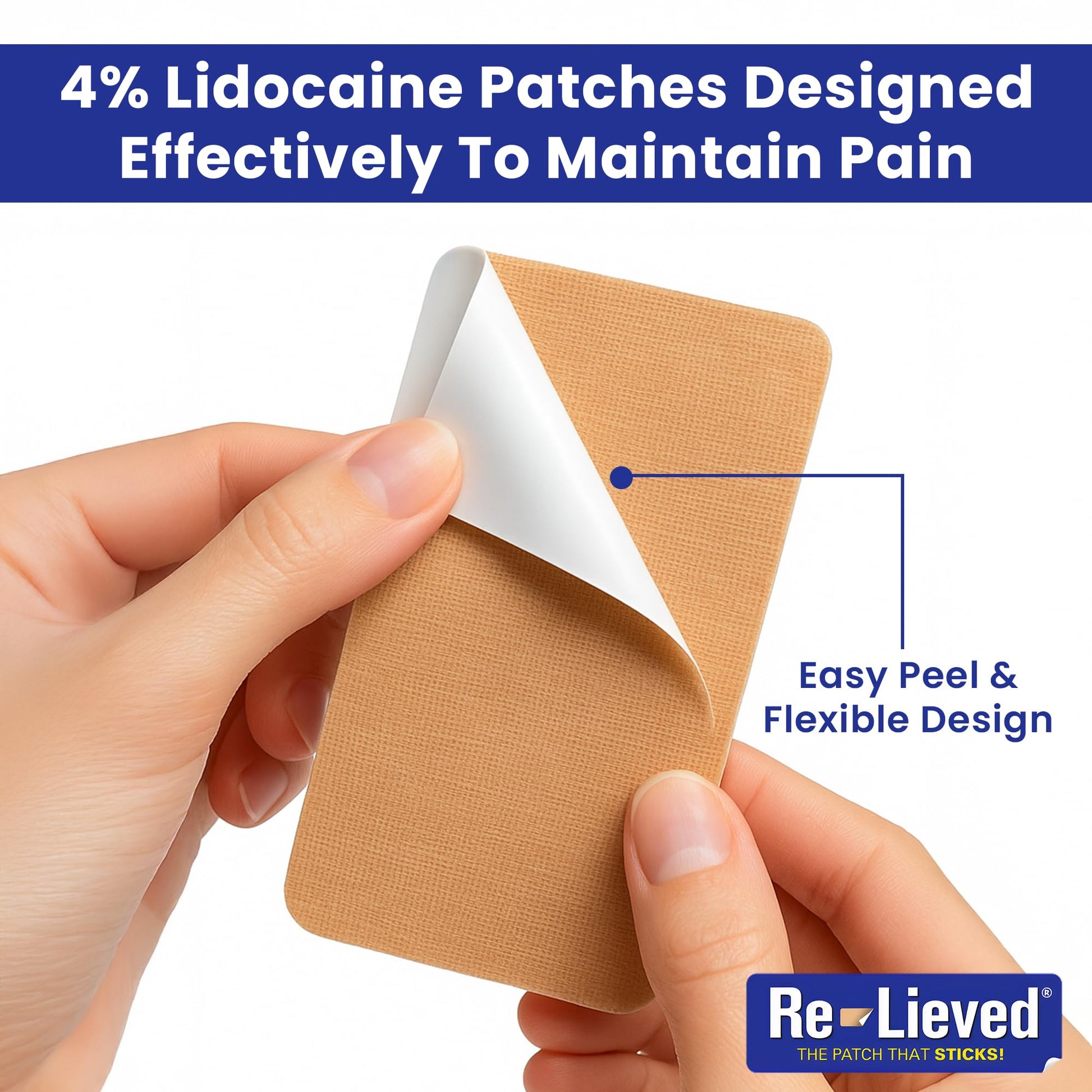 Re-Lieved 4% Lidocaine Patches Maximum Strength - Aluminum-Free, Water Resistant and USA Made -Superior Sticking Pain Relief Patches Quickly Relieves Back, Joints and Muscle Pain-3x6 Inches (31 Count) Re-lievedBuy Supplements Australia