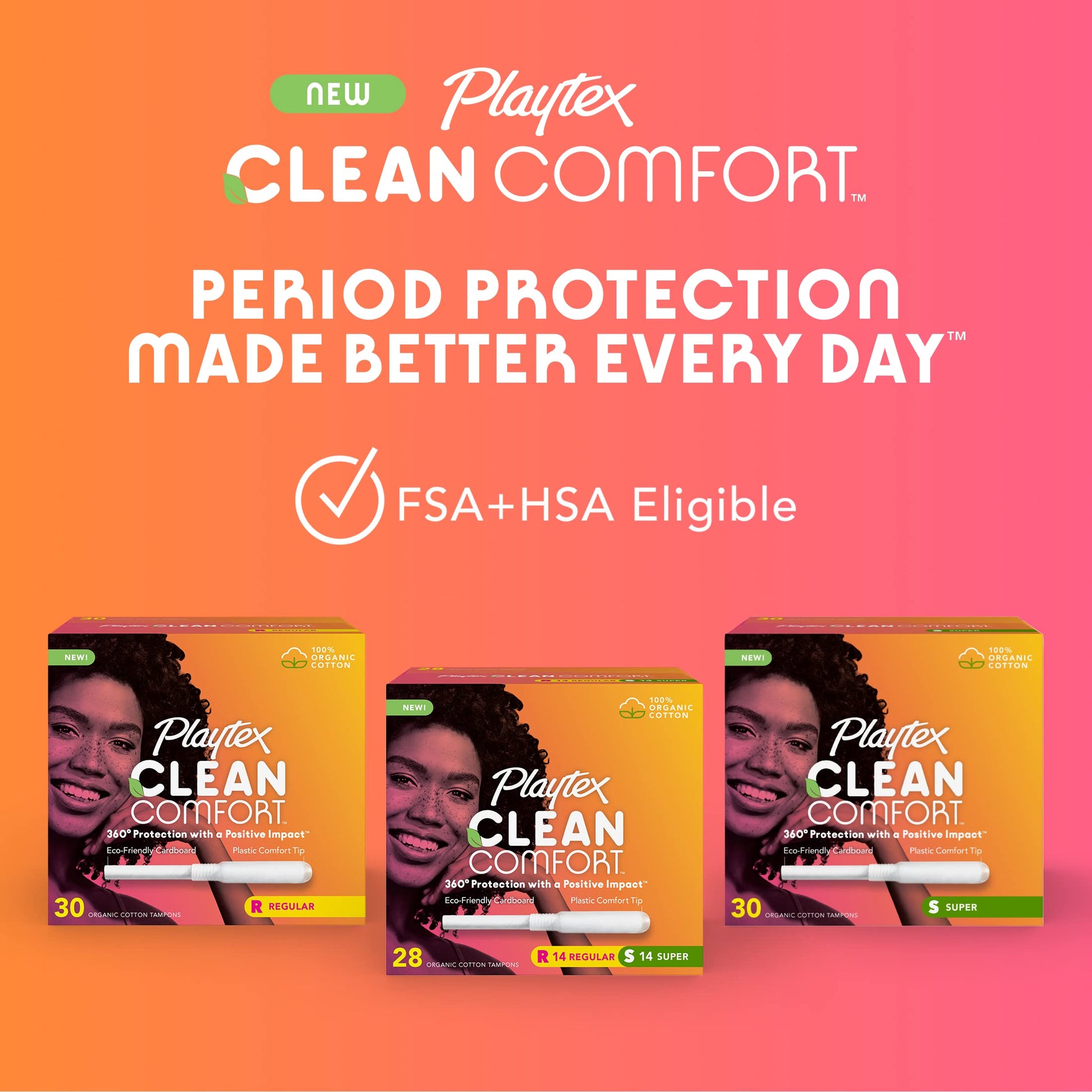 Playtex Clean Comfort Organic Cotton Tampons, Super Absorbency, Fragrance-Free, Organic Cotton PLAYTEXBuy Supplements Australia
