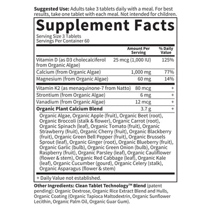 Garden of Life Calcium Supplement with Magnesium & Organic Vitamin D3 K2, Made from Whole Foods, Gluten-Free, 180 Count