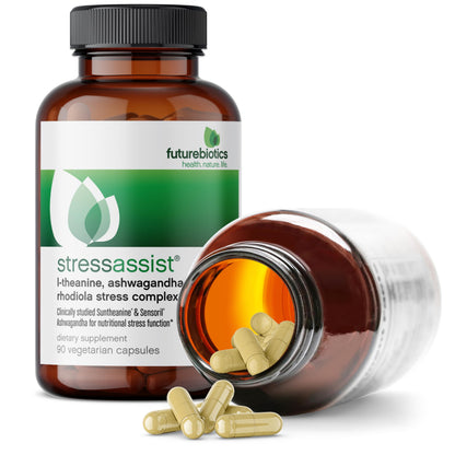 Futurebiotics Stressassist L-theanine Ashwagandha and Rhodiola Rosea Stress Complex - Natural Nutritional Stress Function, 90 Vegetarian Capsules FuturebioticsBuy Supplements Australia