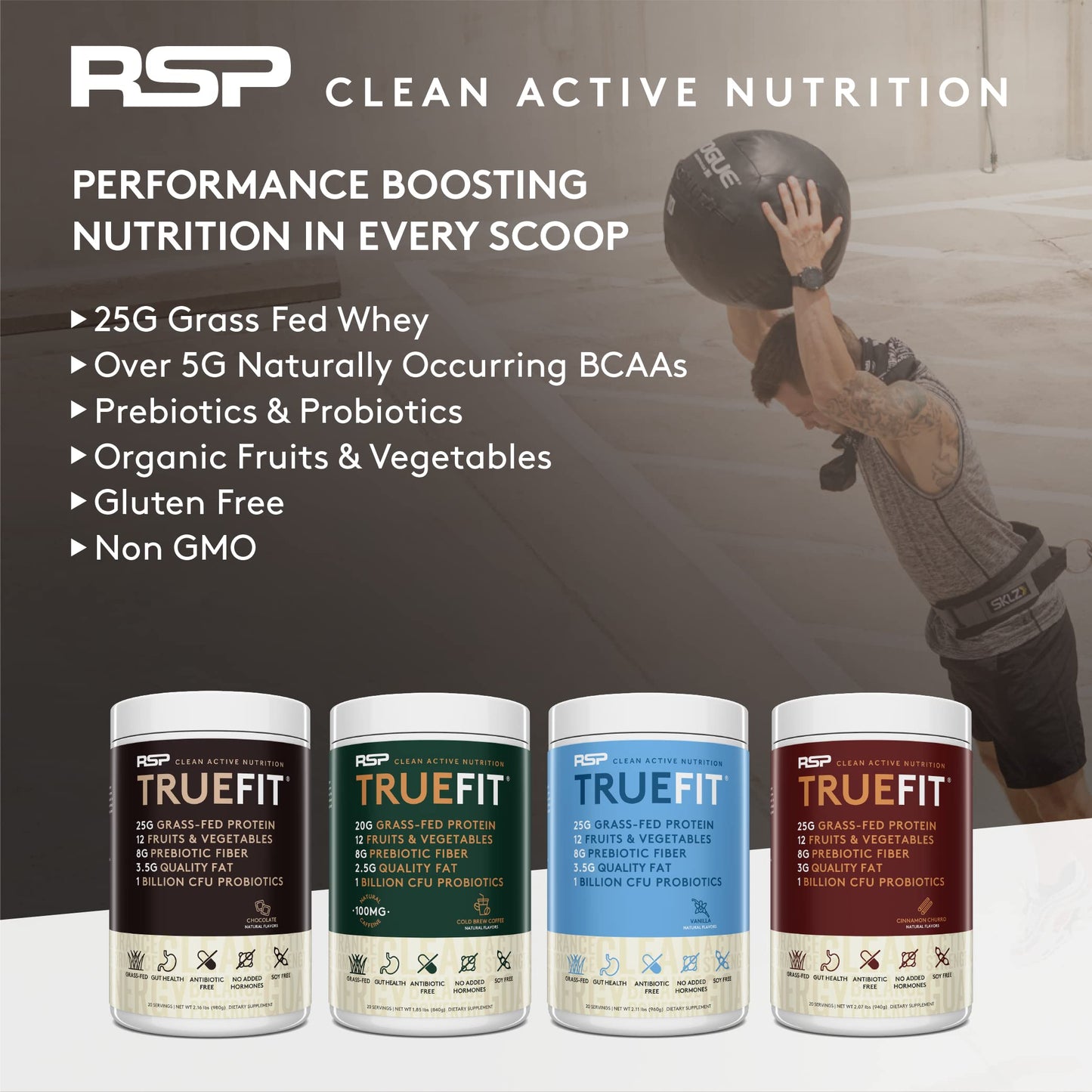RSP NUTRITION TRUEFIT Protein Powder Meal Replacement Shake, 4.32 LB, Chocolate RSP NUTRITIONBuy Supplements Australia