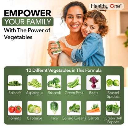 Fruits & Veggies Formula - 27 Premium Whole Foods - Organic Ingredients - Equals 3 Servings of Fruits & Vegetables - Improve Energy, Focus & Immune Function - Fiber - Antioxidants - 150ct (75 Serv) Healthy OneBuy Supplements Australia
