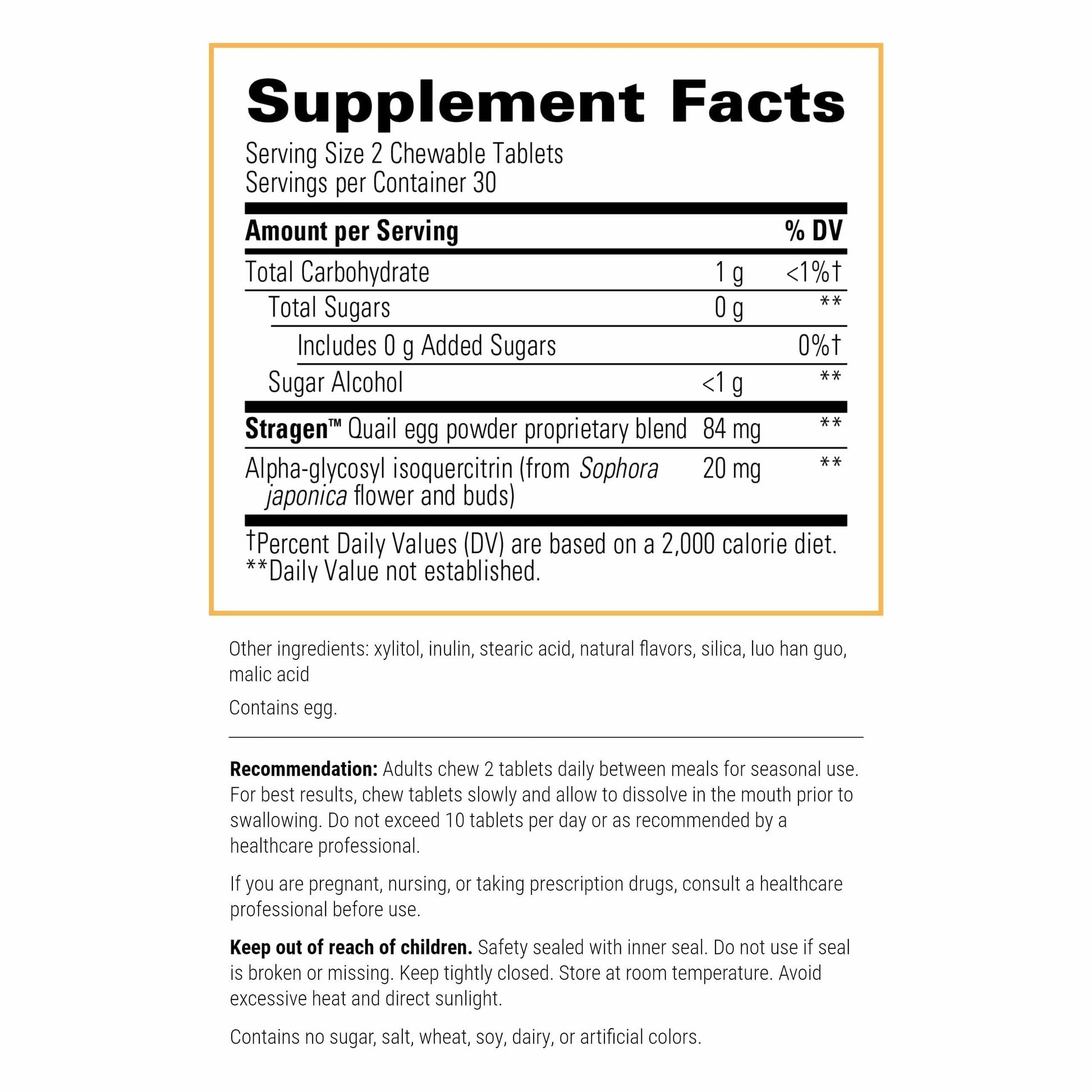 Integrative Therapeutics AllQlear - Seasonal Supplement for Immune Support *- Quail Egg Powder Blend - Dairy-Free - Berry Flavored, 60 Chewable Tablets (30 Servings) Integrative TherapeuticsBuy Supplements Australia