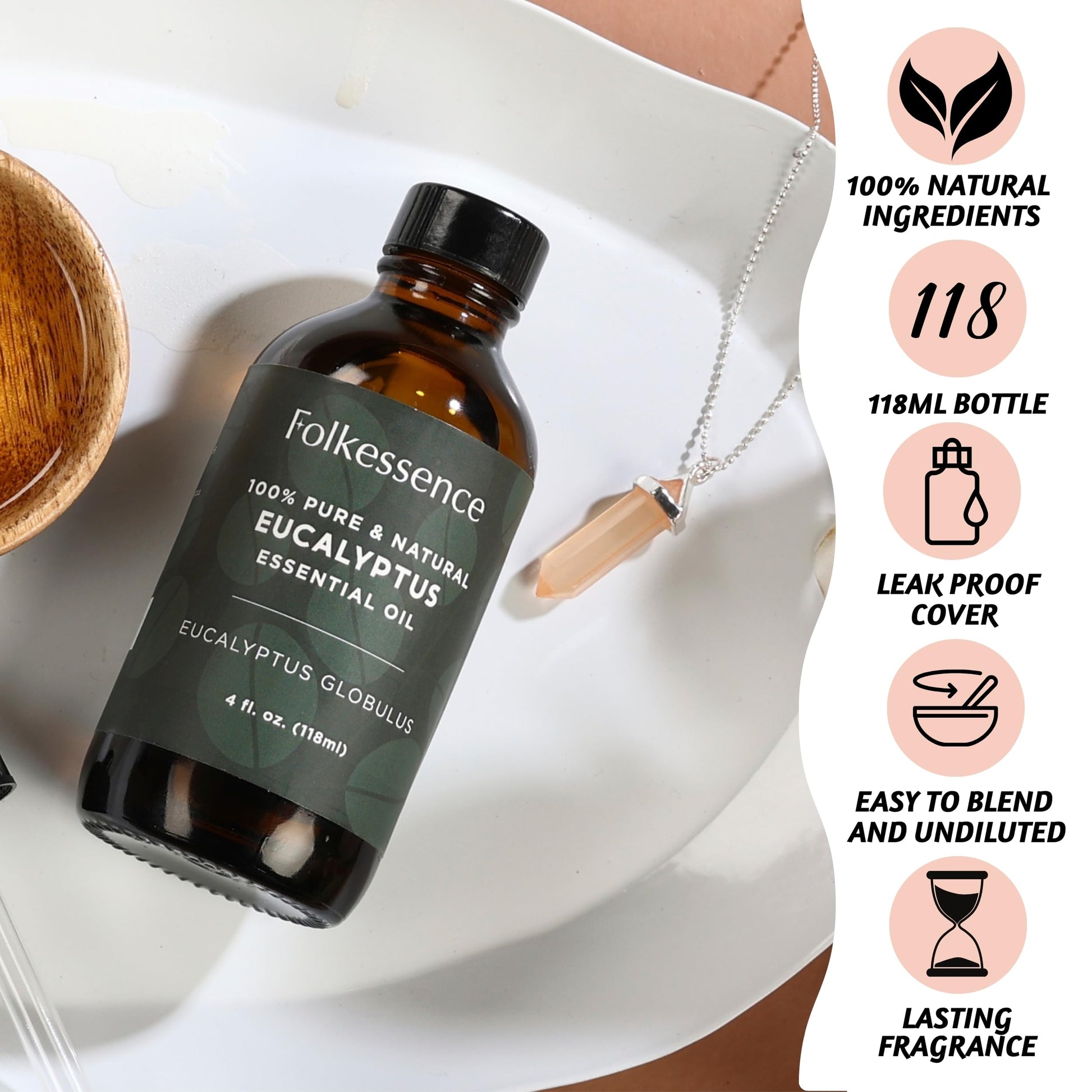 Folkulture Eucalyptus Essential Oil for Diffuser - 4 Fl Oz - 100% Pure, Natural and Undilluted Essential Oil FolkultureBuy Supplements Australia