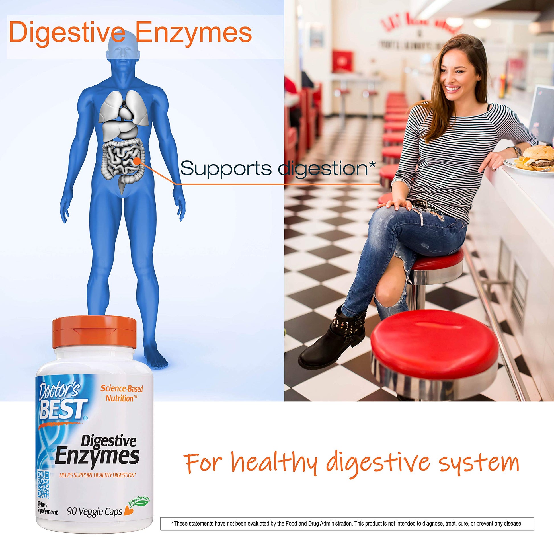 Doctor's Best Digestive Enzymes Non-GMO Vegetarian Gluten Free, 90 Cap Doctor's BESTBuy Supplements Australia