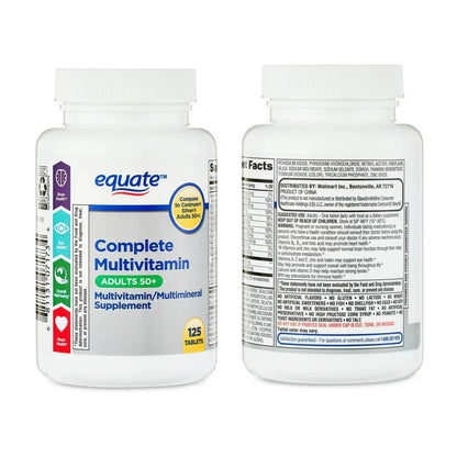 Equate Adult 50+ One Daily Complete Multivitamin Multimineral Supplement Tablets, Healthy Brain Aus Healthcare