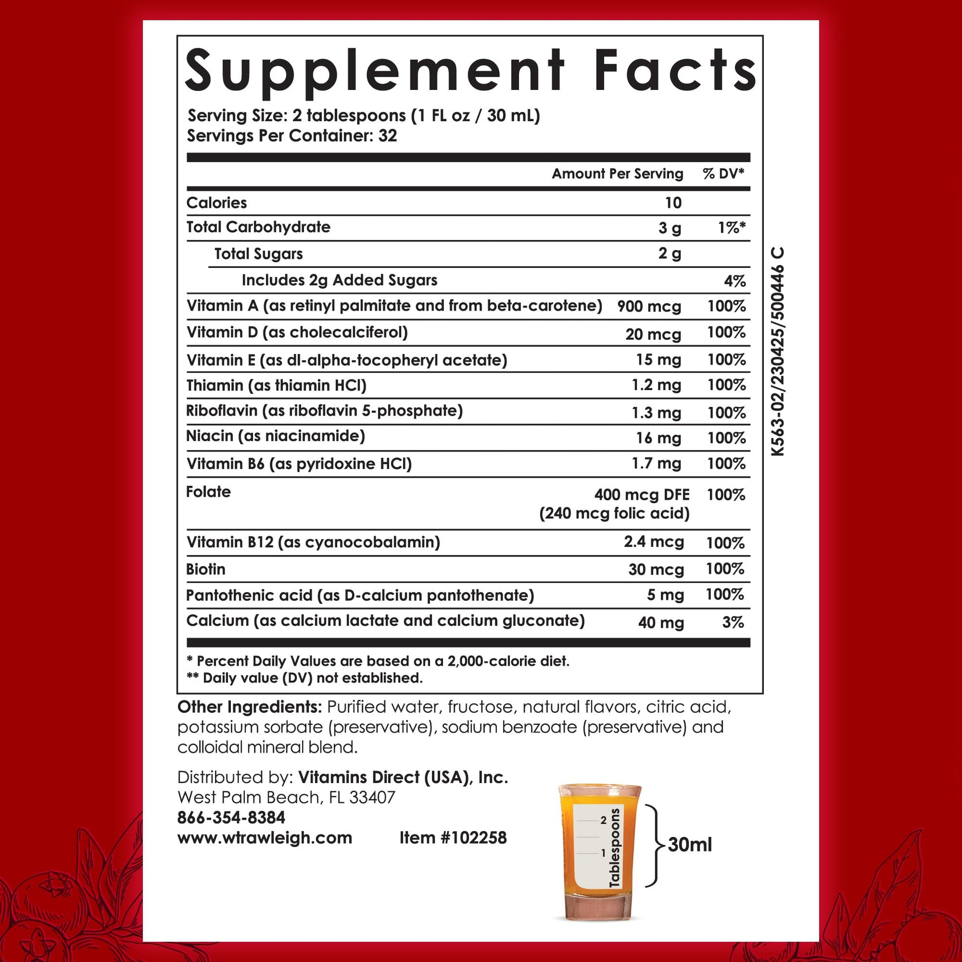 Rawleigh Power Nutrient: 32 fl oz for 1 Month - Cranberry Flavor, Daily Multivitamin Liquid Supplement for Men, Women with VIT. A - zinc & 70 Colloidal Trace Minerals, Vegetarian-Friendly, GMO Free RawleighBuy Supplements Australia