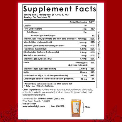 Rawleigh Power Nutrient: 32 fl oz for 1 Month - Cranberry Flavor, Daily Multivitamin Liquid Supplement for Men, Women with VIT. A - zinc & 70 Colloidal Trace Minerals, Vegetarian-Friendly, GMO Free RawleighBuy Supplements Australia