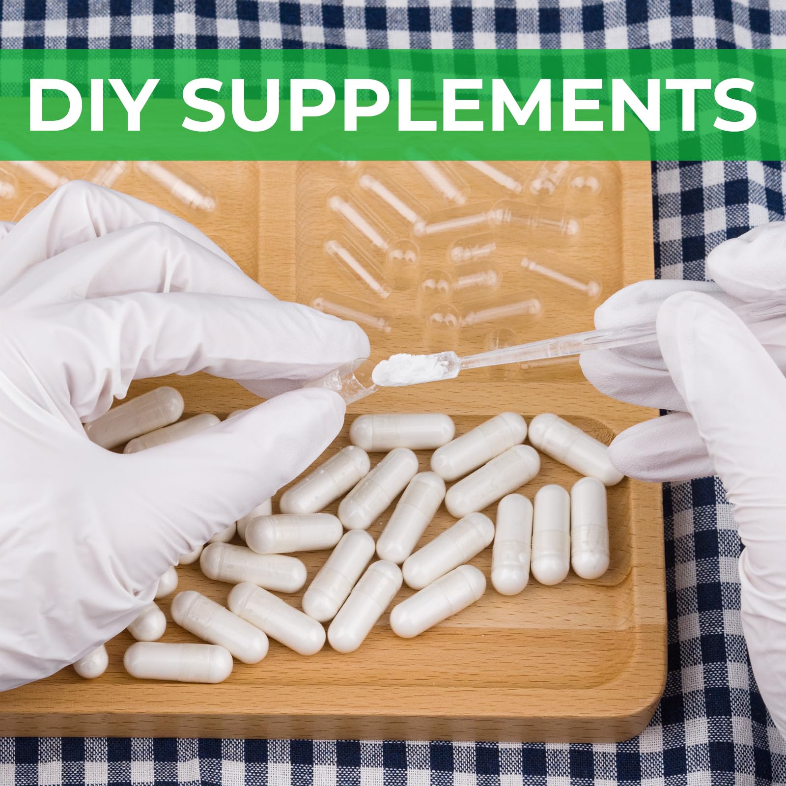 Angtai JN Vegan Empty Pill Capsules Size 2 Plant Based Clear (100 Count) Gluten Free, Non-GMO, Halal Certified Caps Filling Kit with 2 Spoons for Vegetarian DIY Your Own Supplements Angtai JNBuy Supplements Australia