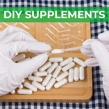 Angtai JN Size 0 Capsules Empty Vegan Plant Based Clear (100 Count) Gluten Free, Non-GMO, Halal Certified Pill Caps Filling Kit with 2 Spoons for Vegetarian DIY Your Own Supplements Angtai JNBuy Supplements Australia