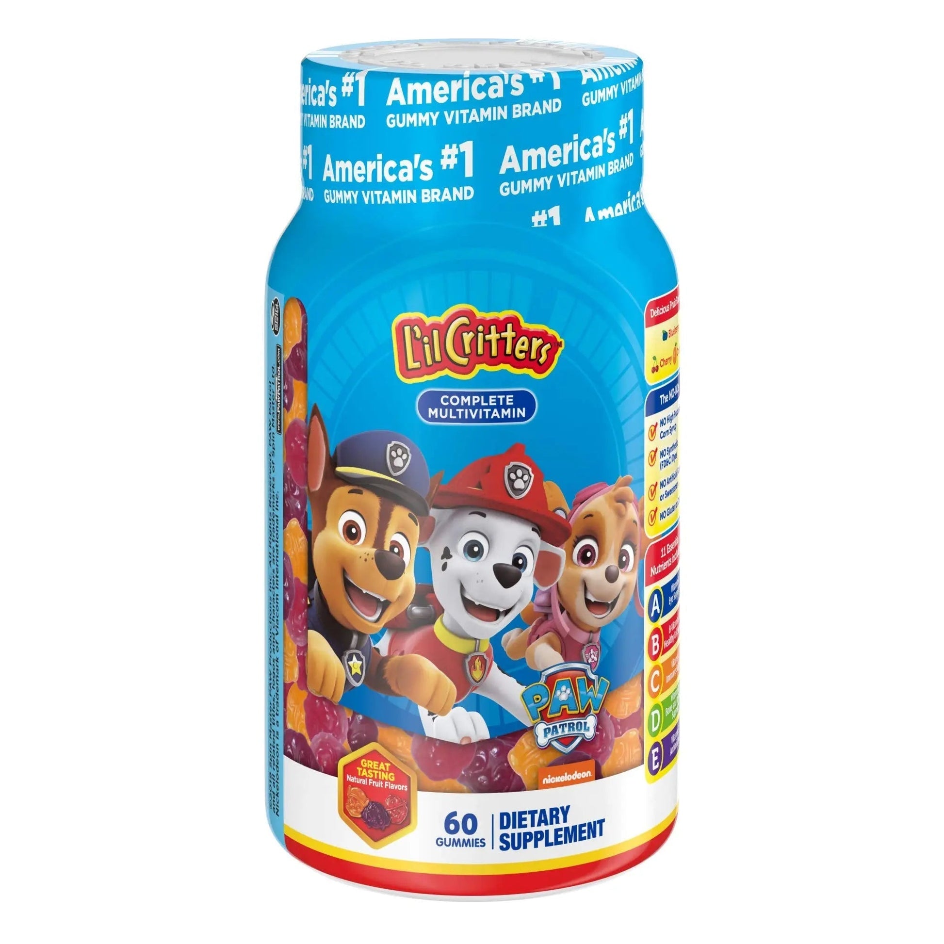 L'il Critters Paw Patrol Gummy Vites Daily Gummy Multivitamin for Kids, 60 Gummies and Pampers Baby Clean Wipes, 1 Flip-Top Pack (72 Wipes) Lil CrittersBuy Supplements Australia