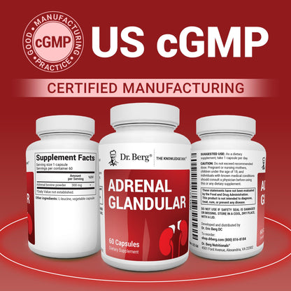 Dr. Berg Adrenal Glandular - Hormone Balance Formula That Supports Healthy Adrenal Function - Adrenal Support Supplement - 60 Capsules Dr. Berg NutritionalsBuy Supplements Australia