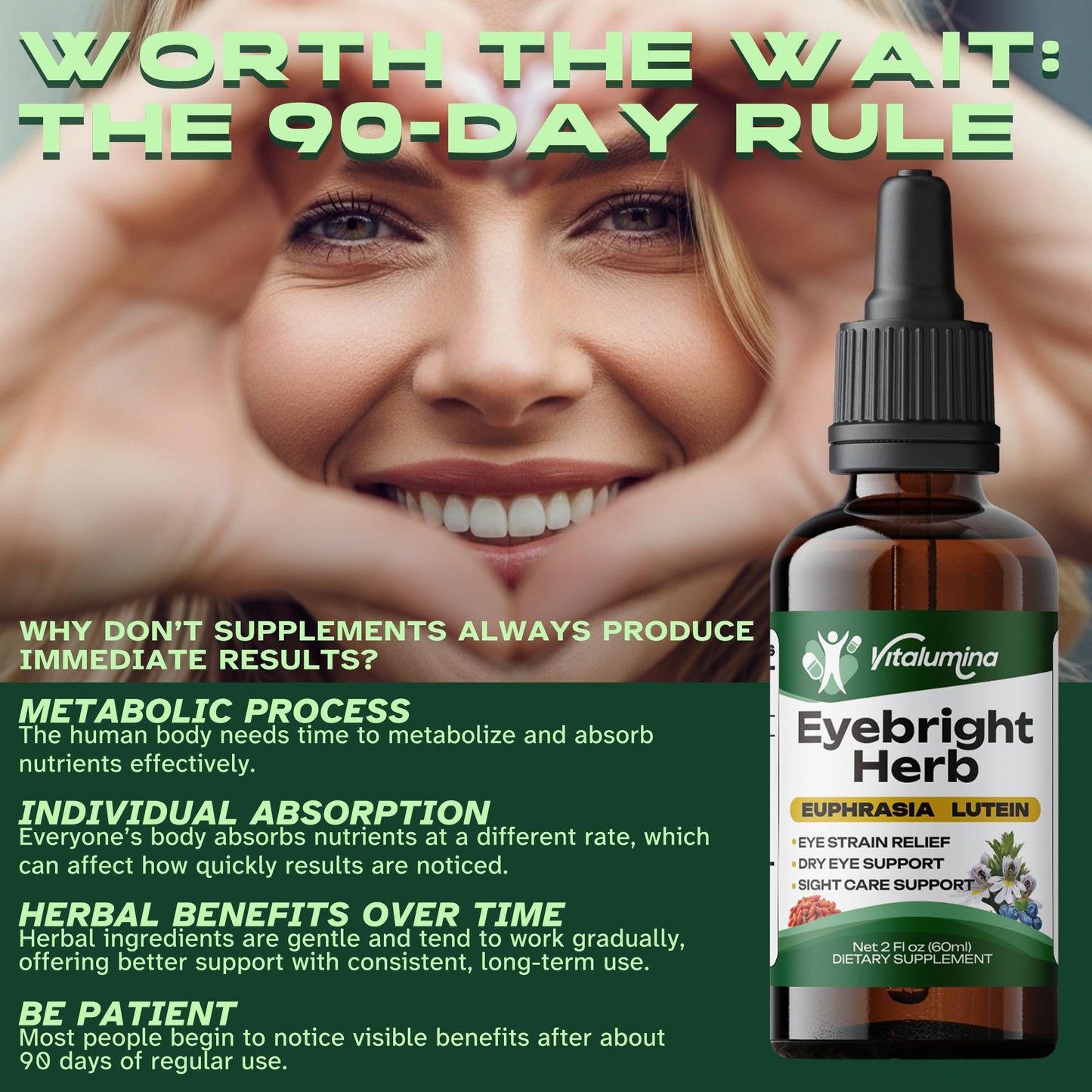 Vitalumina Eyebright Herbal Liquid with Organic Euphrasia, Lutein, Bilberry, Blueberry & Goji – Plant-Based Vegan Supplement for Adults – 4 fl oz VitaluminaBuy Supplements Australia