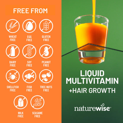 NatureWise Liquid Multivitamin Hair Growth for Women & Men + Tocogaia® for Hair Growth & Skin Elasticity Support + Biotin, Vitamin D, E, B NatureWiseBuy Supplements Australia