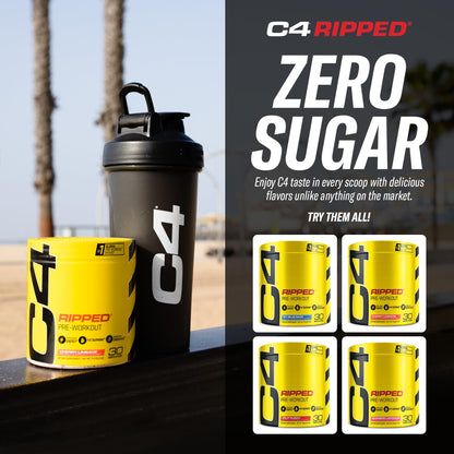 Cellucor C4 Ripped Pre Workout Powder ICY Blue Razz | Creatine Free + Sugar Free CellucorBuy Supplements Australia