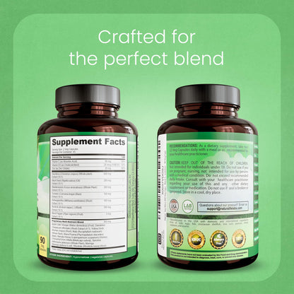 Sea Moss, Black Seed Oil, Bladderwrack, Turmeric, Ashwagandha, Burdock, Vitamin C, D3, Yellow Dock Root, Manuka, Dandelion - 90 Veggie caps NaturaLife LabsBuy Supplements Australia