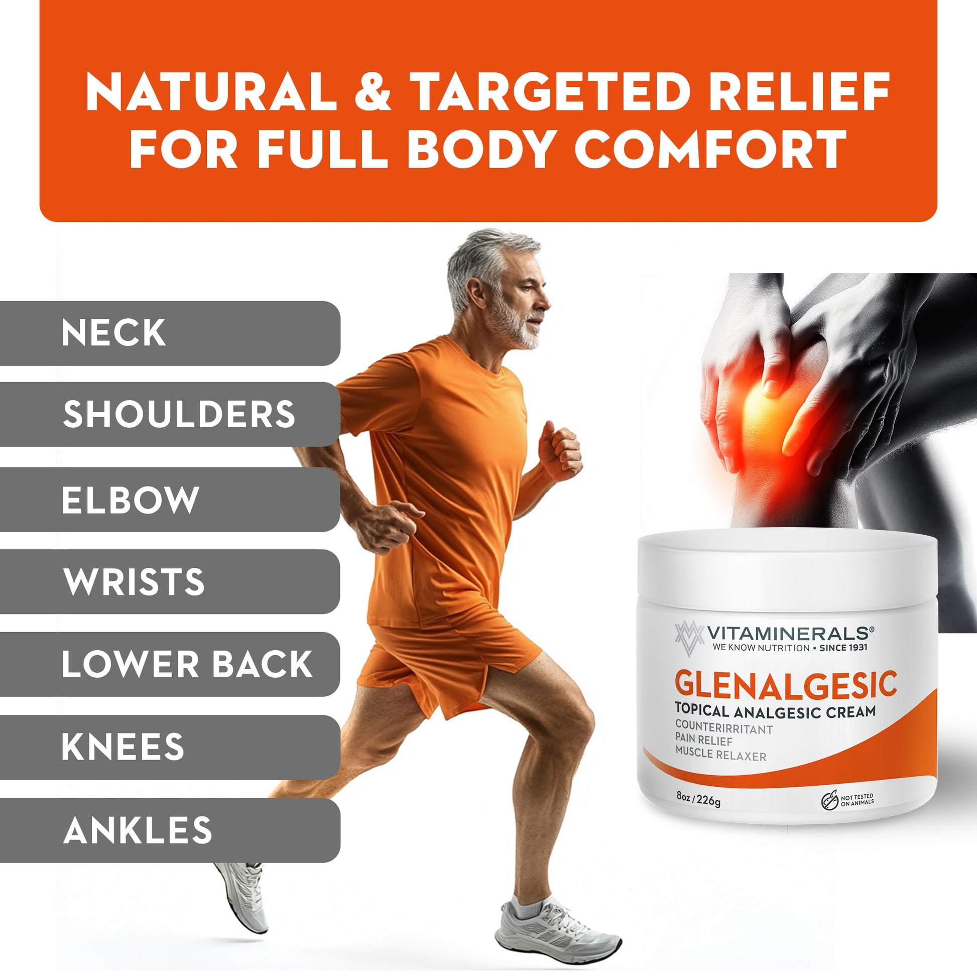 Vitaminerals 171 Glenalgesic® Pain Support Analgesic Balm, Muscle & Joint | Maximum Strength | Menthol | Camphor (8 oz) VitamineralsBuy Supplements Australia