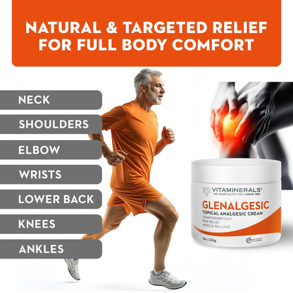 Vitaminerals 171 Glenalgesic® Pain Support Analgesic Balm, Muscle & Joint | Maximum Strength | Menthol | Camphor (8 oz) VitamineralsBuy Supplements Australia