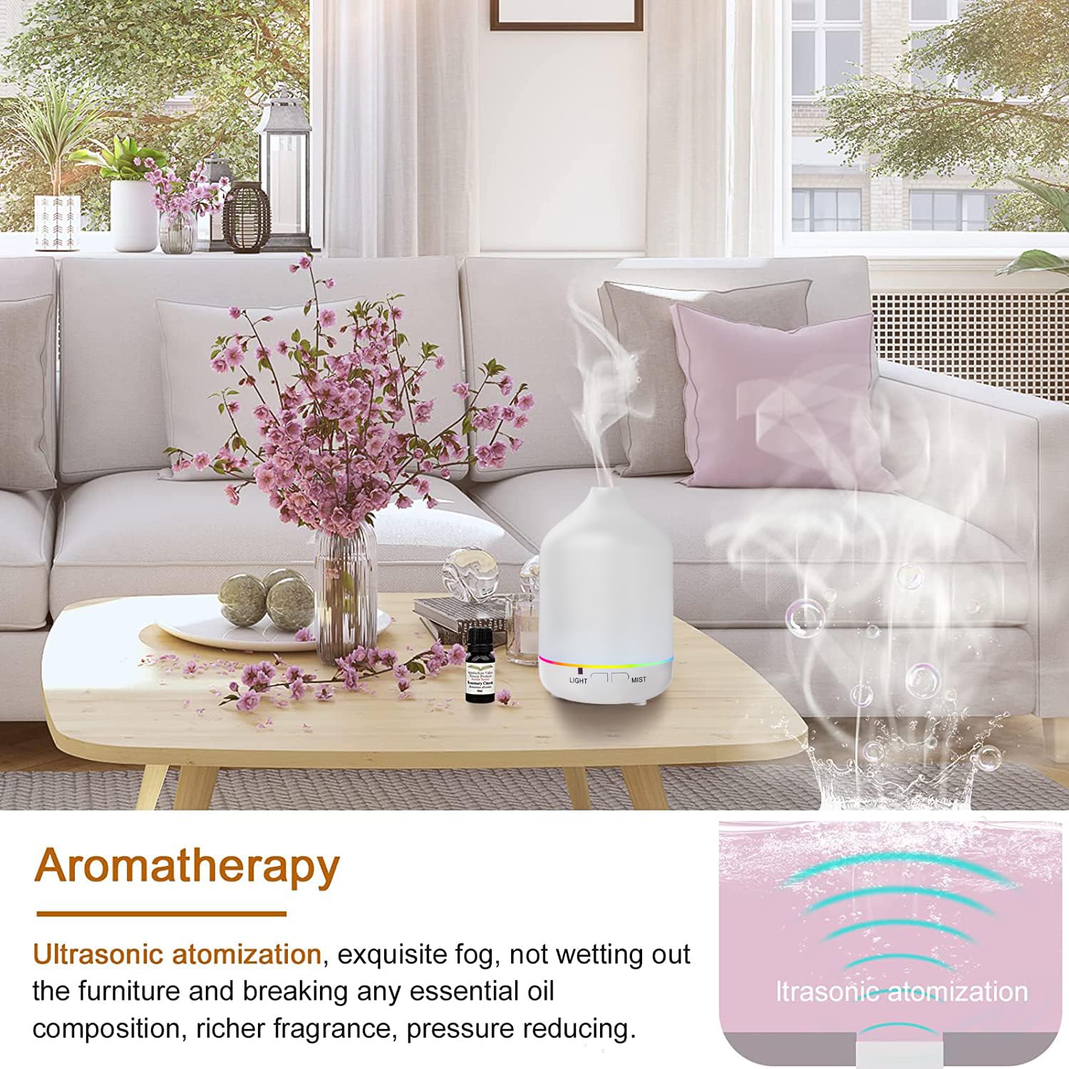 Diffusers 200ml Resin Colorful Essential Oil Diffuser with Adjustable Mist Mode,Auto Off Aroma Diffuser OtheyaBuy Supplements Australia