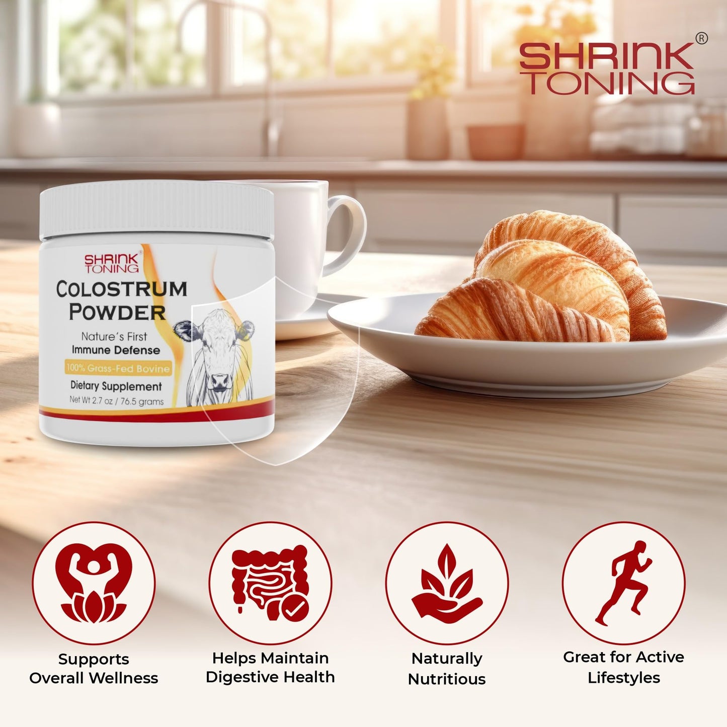 Shrink Colostrum Powder 2.7 oz – Natural Bovine Colostrum Supplement for Overall Health shrinkBuy Supplements Australia