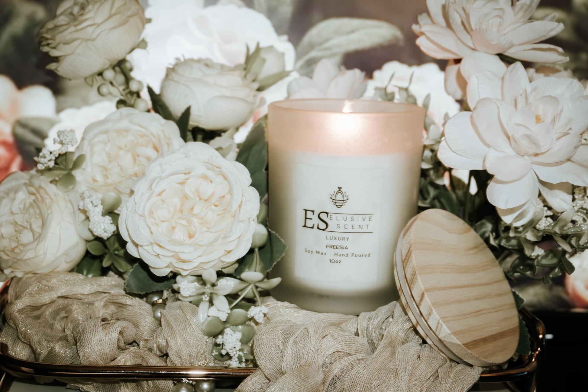 Freesia | 10oz | Luxury Candle | Scented Candle | Aromatherapy | Essential Fragrance Oils | 100% Soy Wax Elusive ScentBuy Supplements Australia