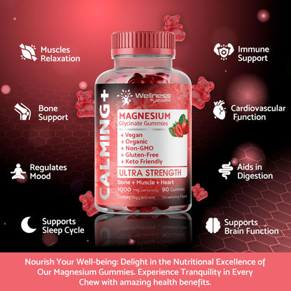 Magnesium Glycinate Gummies - 1000 mg - Magnesium Supplement to Support WELLNESS LABSRXBuy Supplements Australia