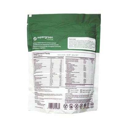SUPERGREEN TONIK 100% Natural Greens Superfood Powder – Daily Supplement with 40 Superfoods, Vitamins and Minerals – Supports Energy, Stress and Immunity – 30 Days 360 Grams Berry Flavor (1 Bag) SUPERGREEN TONIKBuy Supplements Australia