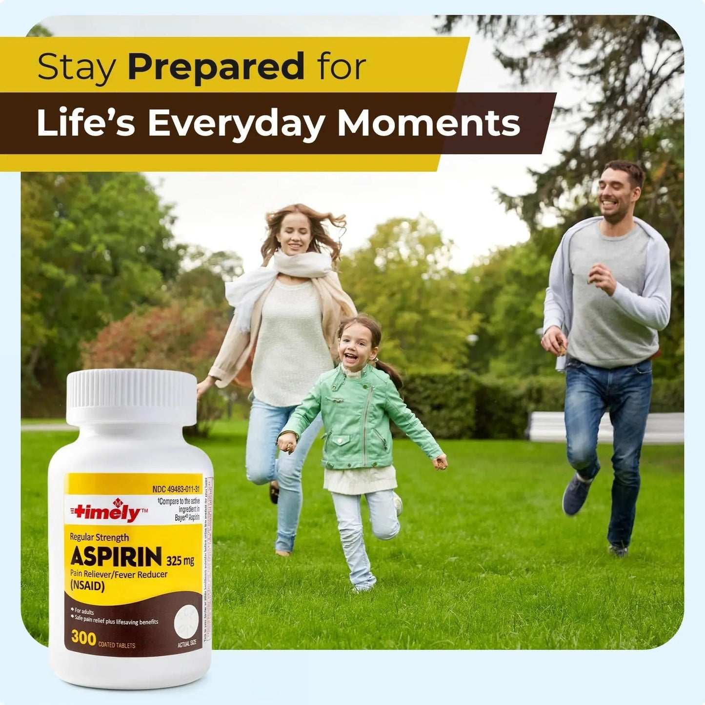 TIME-Cap-Labs 300 Count Regular Strength Aspirin 325mg for Adults - Compared to Bayer - Coated Regular Strength Aspirin Tablets - Pain Reliever for Minor Aches and Pains TIME-CAP LABS, INC.Buy Supplements Australia
