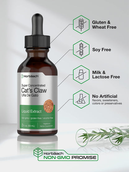 Cats Claw Herb Extract Tincture | 2 Fl Oz | Alcohol Free | Vegetarian, Non-GMO, Gluten HorbäachBuy Supplements Australia