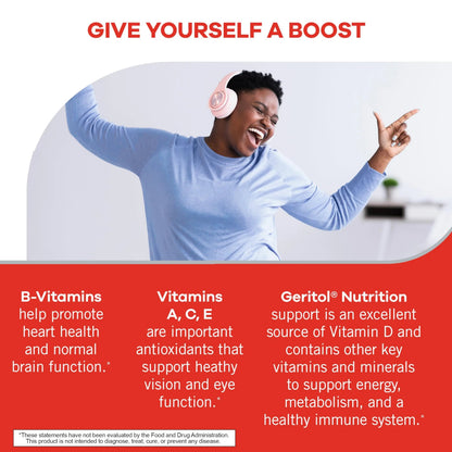 Geritol, Multivitamin Supplement, Contains Antioxidants, Vitamins B, C, E & D and Iron, 27, Minerals, Gluten-Free Geritol