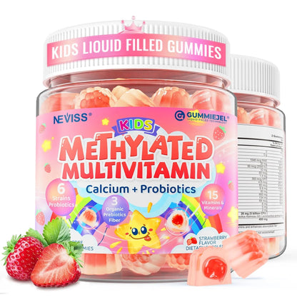 Kids Multivitamin Gummies + Calcium, Probiotics, Vitamin D3, C, Methylated B12 & Methylfolate, B6, A, K2, E, Zinc NEVISSBuy Supplements Australia