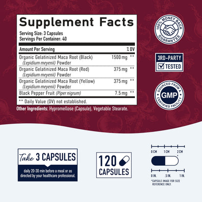 Organic Maca Root Capsules for Women | 2250MG Extra Strength | Red, Black & Yellow SMNutritionBuy Supplements Australia