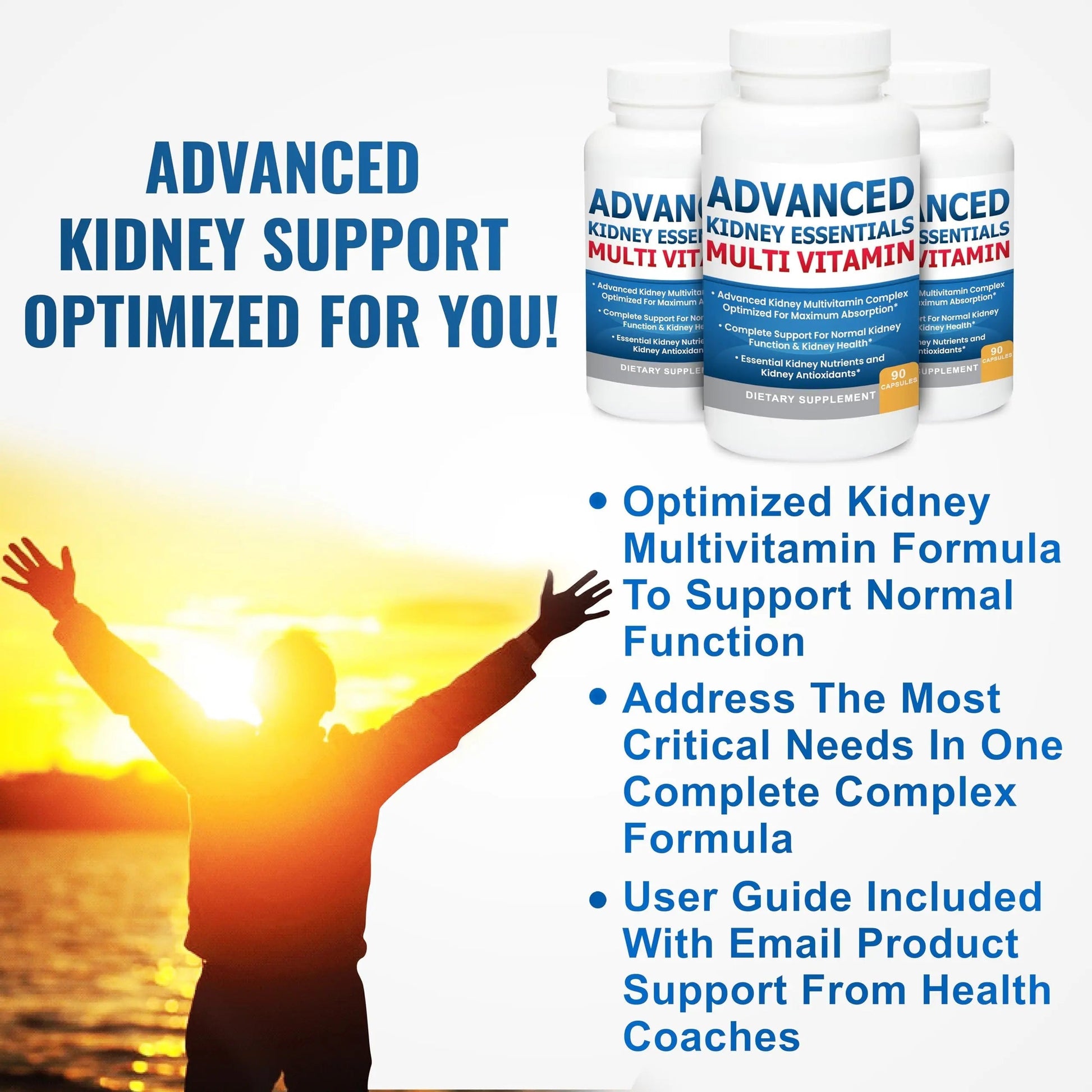 Advanced Kidney Essentials Multivitamin. Kidney Support Supplement for Complete Kidney Health. Kidney Health Supplement Kidney Restore