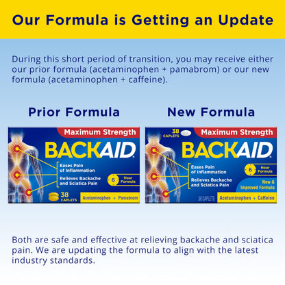 Backaid Maximum Strength Aspirin-Free Pain Relief from Backache, Sciatica and Leg Pain, Powerful Combination, Long-Lasting 6 Hour Formula, 38 Count BackaidBuy Supplements Australia