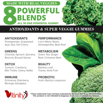 VITINITY Made with Real Super Veggies Delicious Gummy Supplement,Men,Women & Kids VITINITYBuy Supplements Australia