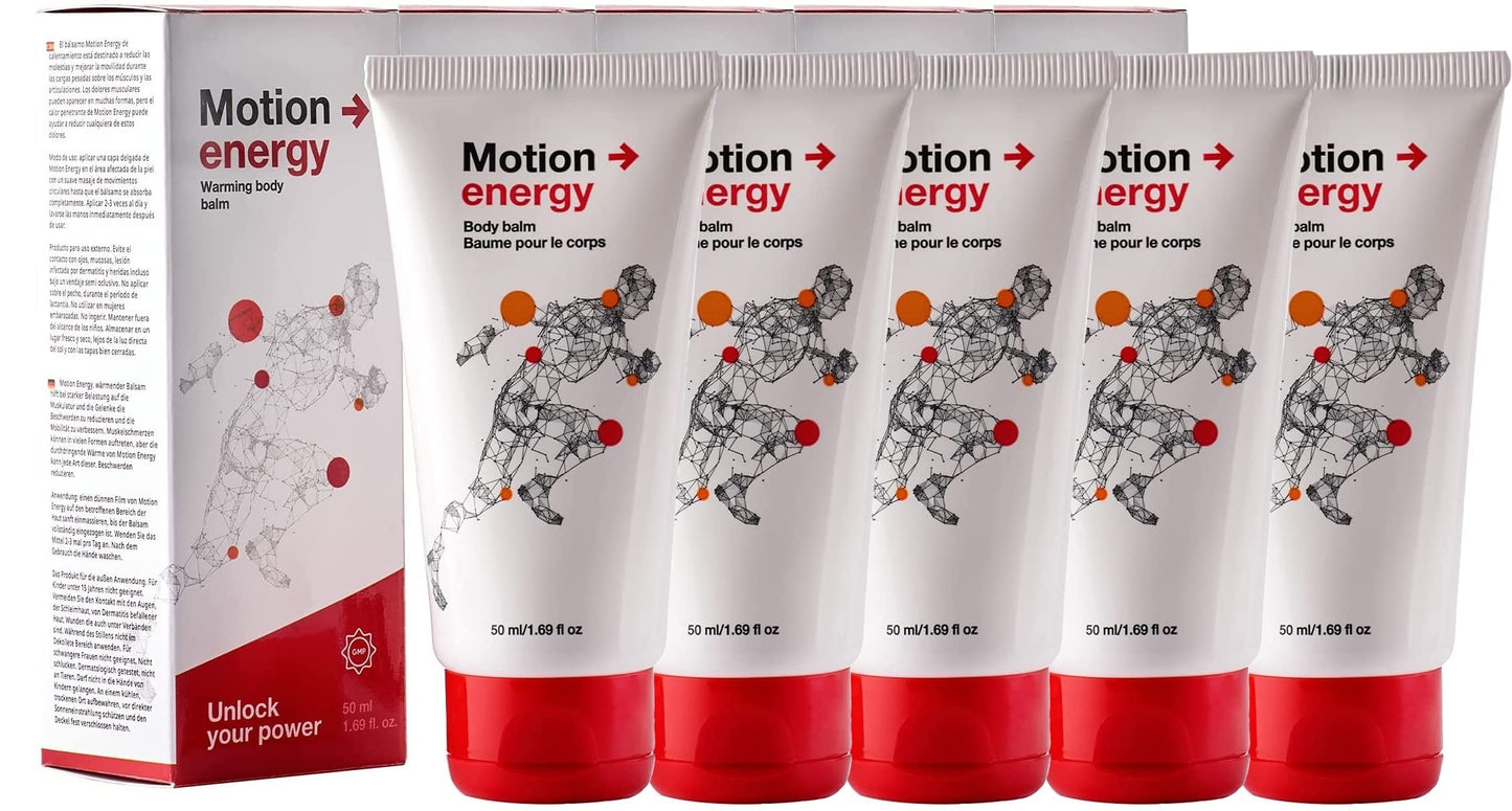 Motion Energy - Body Balm | Eucalyptus, Rosemary, Cinnamon Essential Oils & Ginger | 50 ml | 5 Pack Motion EnergyBuy Supplements Australia