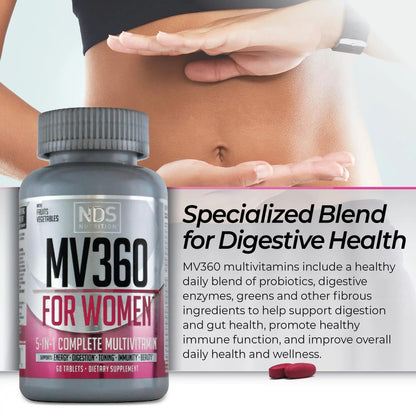FitLife Brands Women's Nutrition MV360, 5-in-1 Complete Multivitamin with Essential Vitamins for Energy, Digestion, Toning, Immune Support FitLife BrandsBuy Supplements Australia