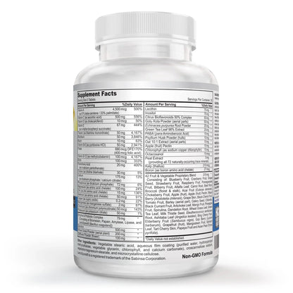 Vegan Whole Food Multivitamin & Mineral - Vitamins A B1 B2 B6 B12 C D3 E & 110 Super Foods, Herbs, Greens & Reds Vitalité Now!Buy Supplements Australia
