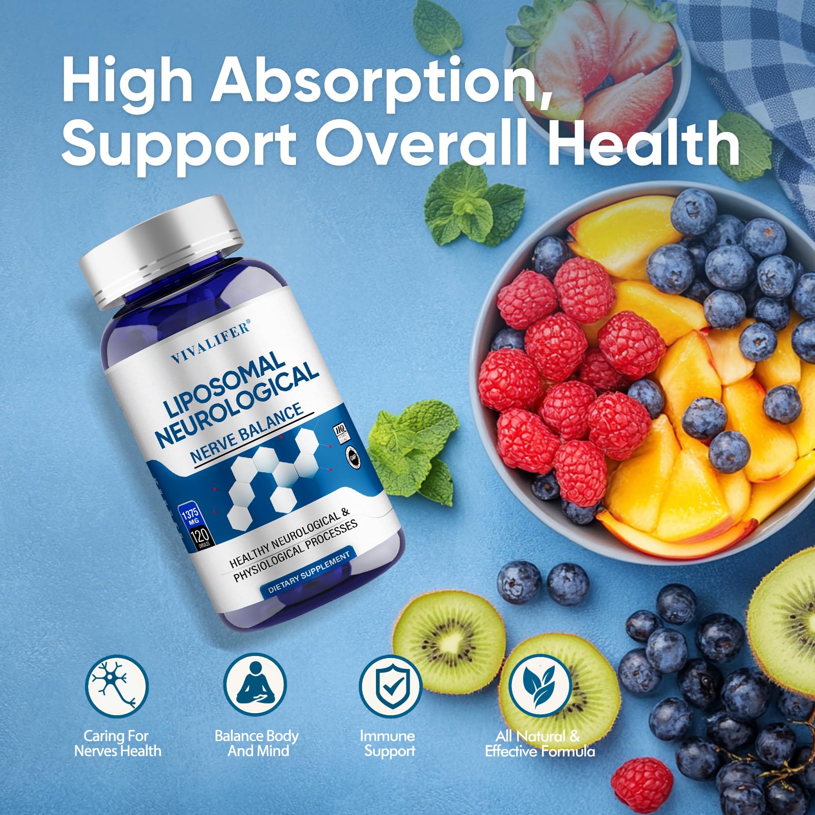 DQQI Migraine Relief Supplement | 120 Capsules Liposomal Neurological Health Formula with Magnesium Glycinate, Riboflavin (Vitamin B2) & Feverfew | Daily Brain Function DQQIBuy Supplements Australia