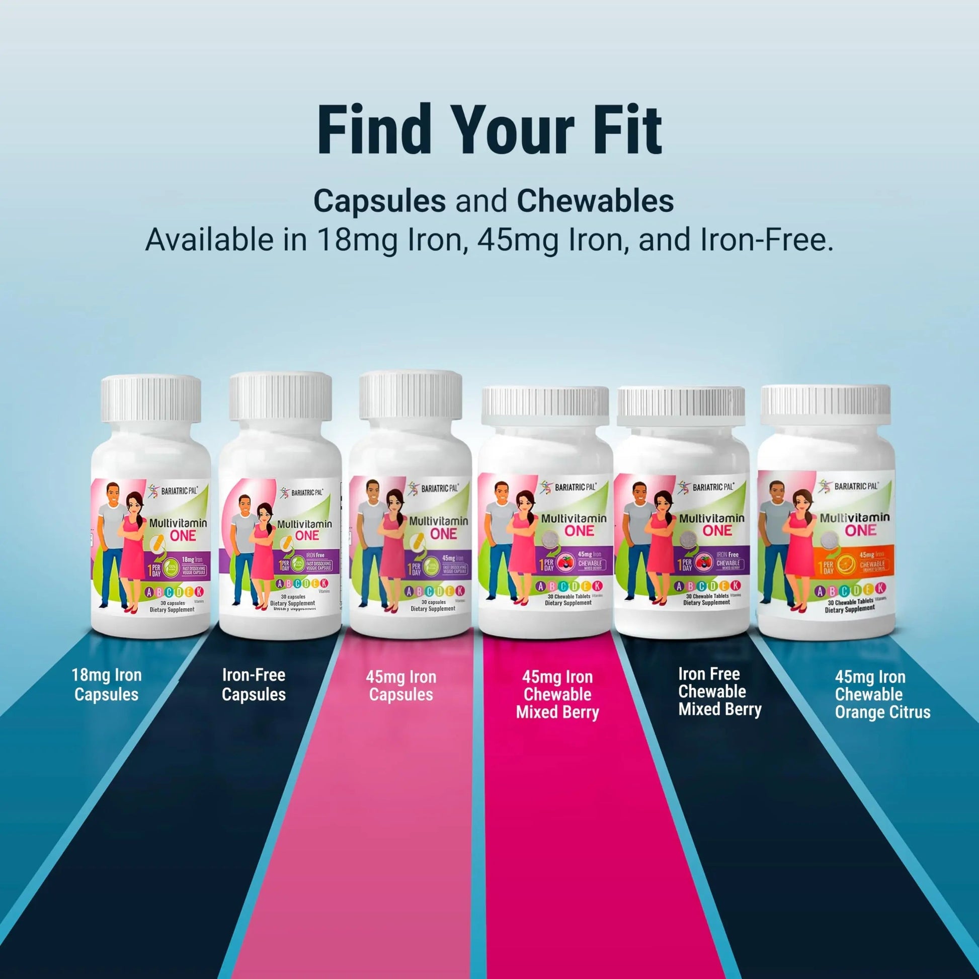 BariatricPal Multivitamin ONE 1 per Day! Bariatric Multivitamin Chewable with 45 mg of Iron | Orange Citrus | Vitamin for Bariatric Surgery Patients BariatricPal