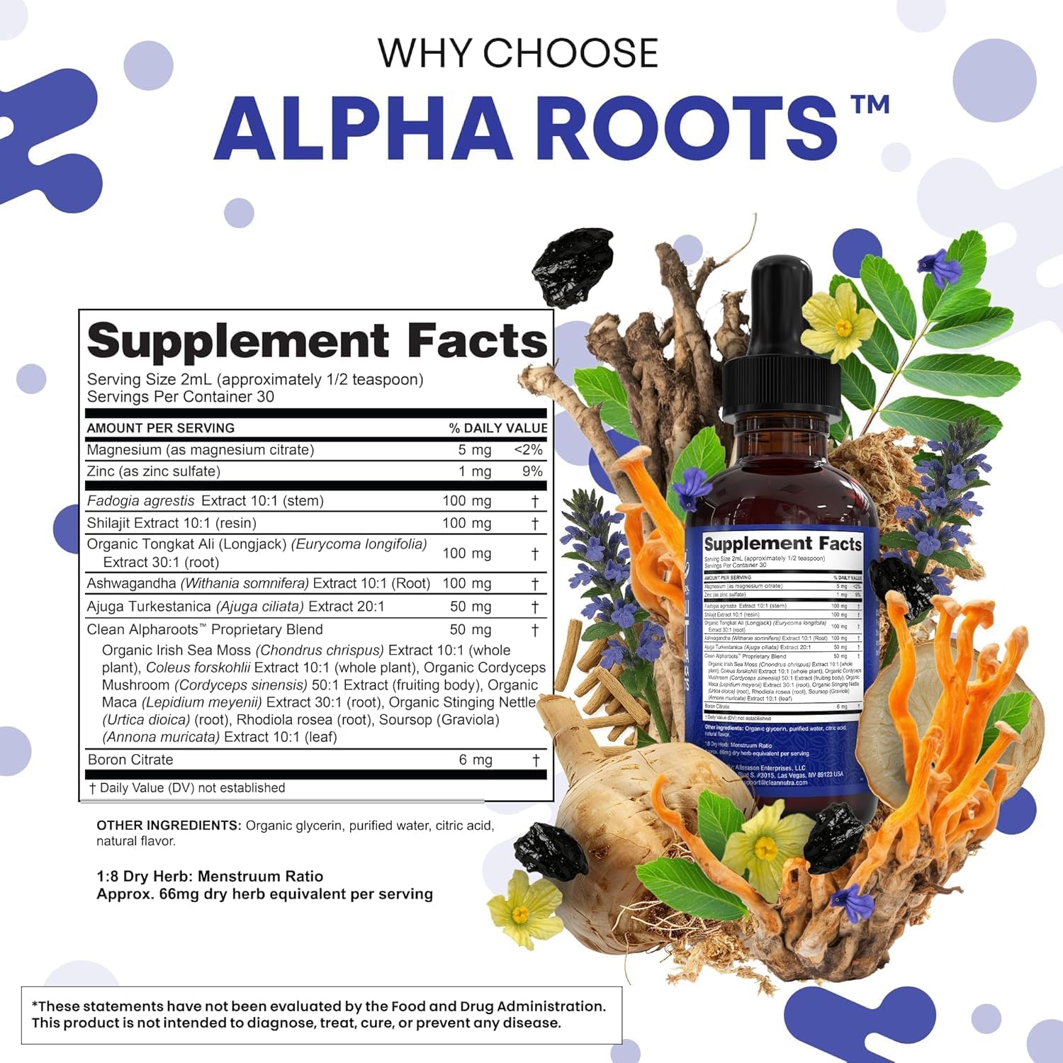 Tongkat Ali Liquid Drops Shilajit, Ashwagandha, Turkesterone, Fadogia Agrestis, Magnesium, Irish Sea Moss, and Zinc Herbal Supplement by Clean Nutra Clean NutraceuticalsBuy Supplements Australia