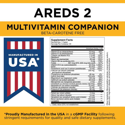 Viteyes Classic AREDS 2 Companion Beta-Carotene Free Multivitamin Supplement, Comprehensive Multivitamin Formula Viteyes