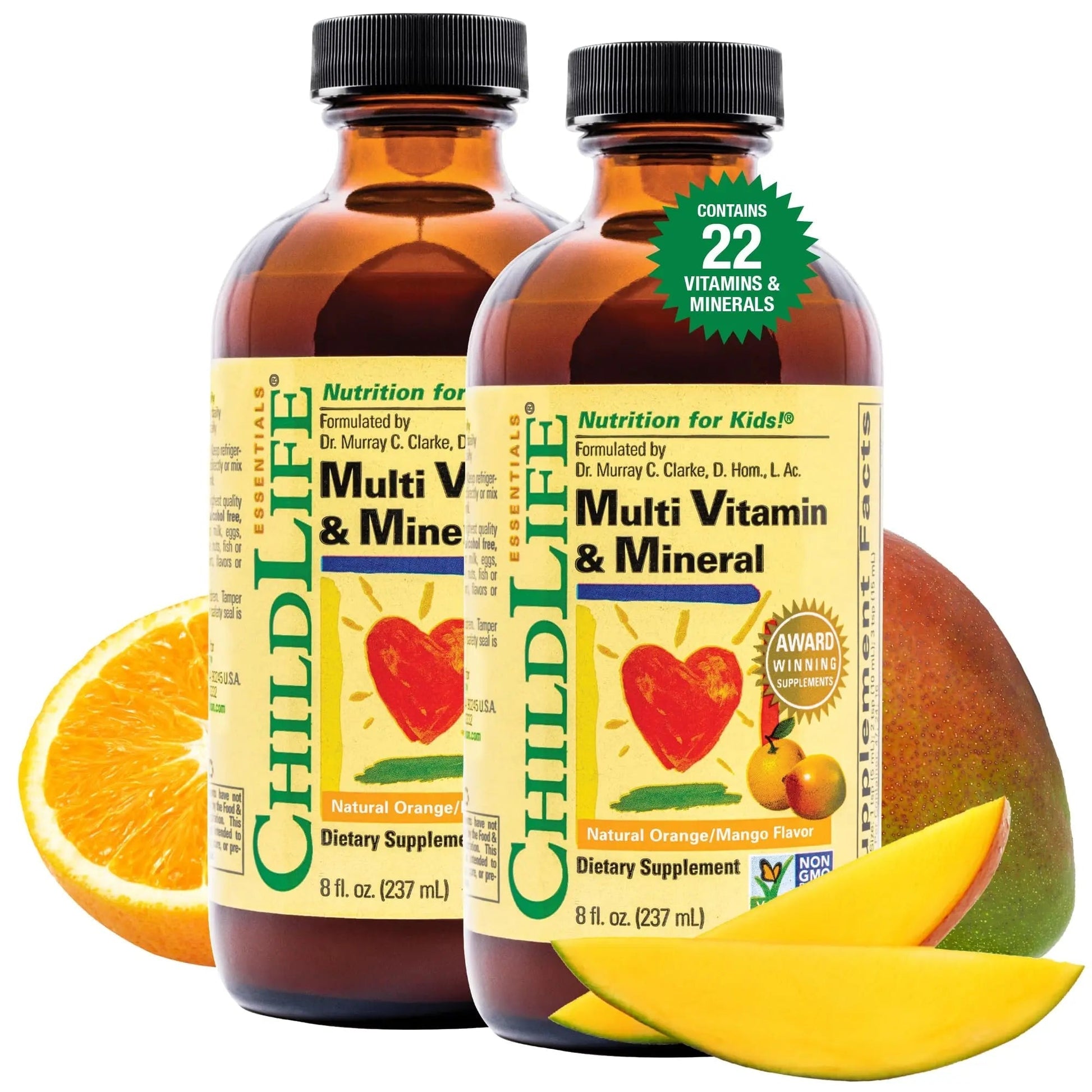 CHILDLIFE Essentials Kids Multivitamin & Mineral - Vitamins for Kids, Liquid Multivitamin for Toddler & Baby - Natural Orange & Mango, 8 Fl Oz (Pack of 2) CHILDLIFE ESSENTIALSBuy Supplements Australia