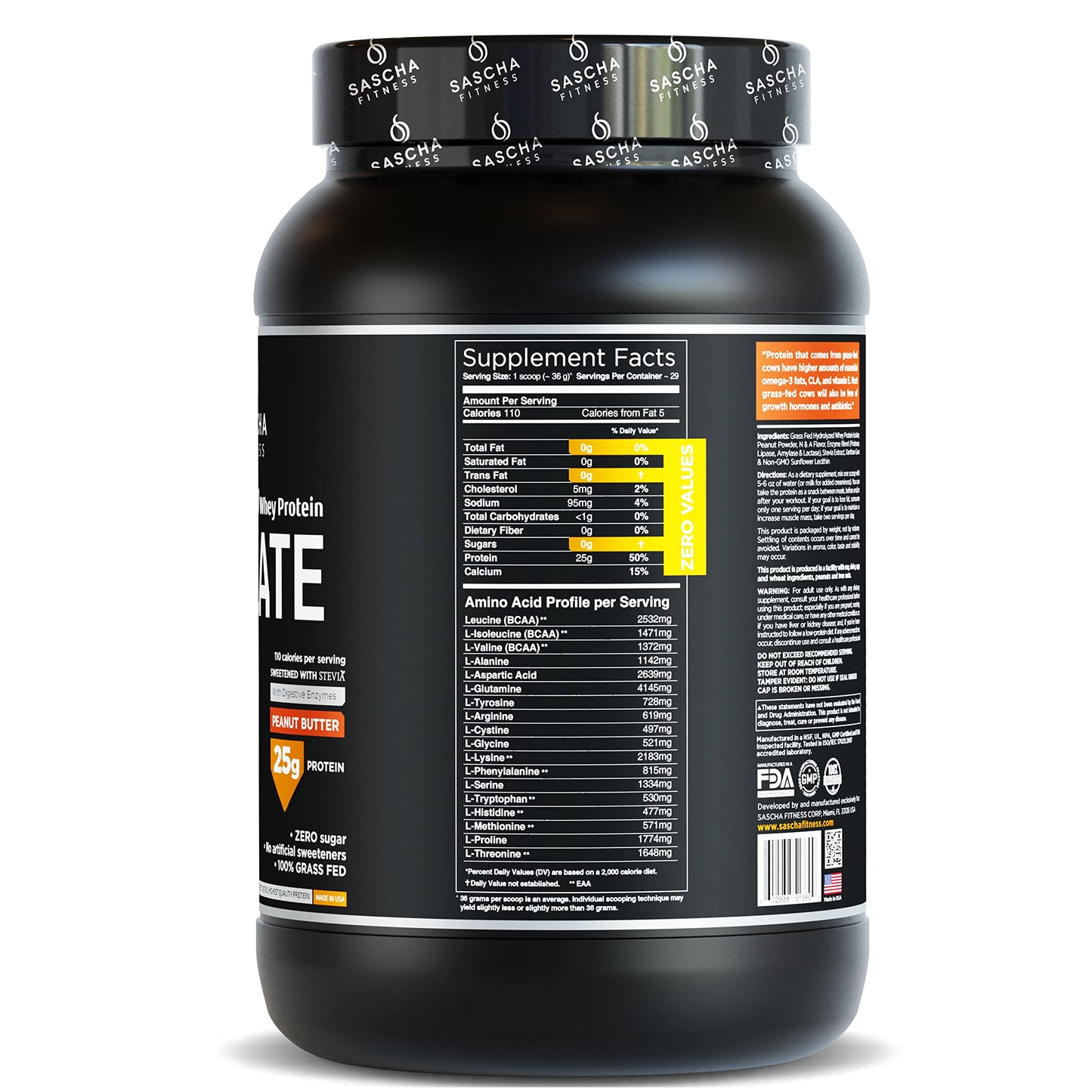 SASCHA FITNESS Hydrolyzed Whey Protein Isolate,100% Grass-Fed ,2.3 Pounds SASCHA FITNESSBuy Supplements Australia
