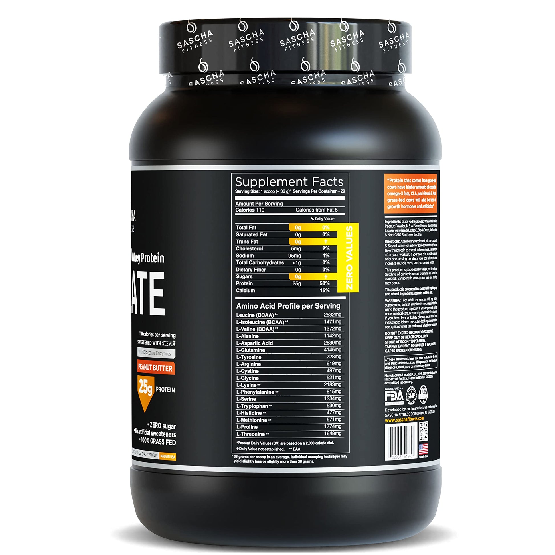SASCHA FITNESS Hydrolyzed Whey Protein Isolate,100% Grass-Fed ,2.3 Pounds SASCHA FITNESSBuy Supplements Australia