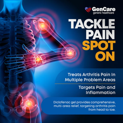GenCare Arthritis Pain Relief Diclofenac Sodium Topical Gel 1 Percent (NSAID) - Clinically Proven Arthritis Pain Reliever - Compare to The Active Ingredient in Voltaren Gel (5.29 oz) GenCareBuy Supplements Australia