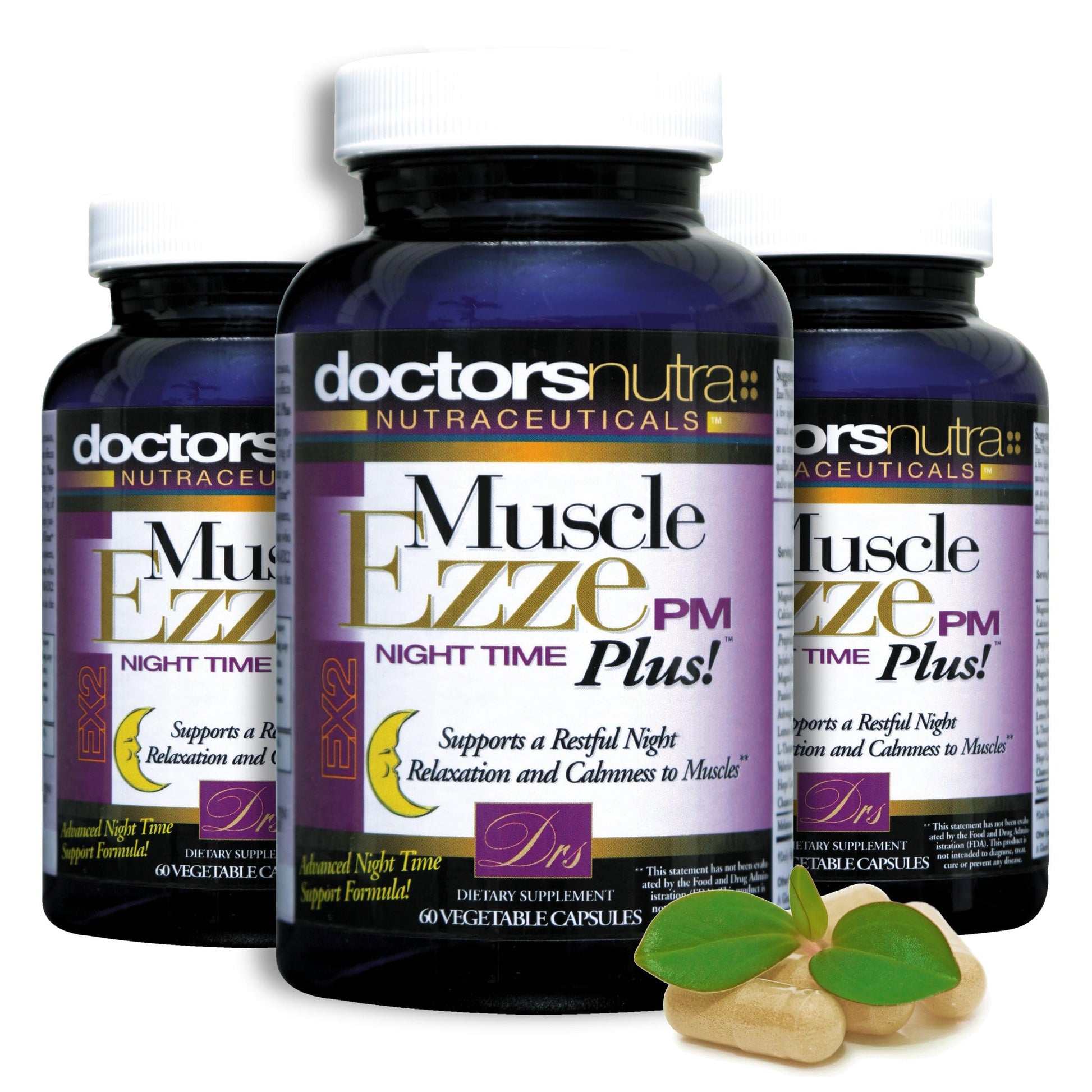 Muscle Ezze PM Plus Night Time Capsules by Doctors Nutra - Nighttime Use - Gluten-Free - 60 Capsules Doctors Nutra NutraceuticalsBuy Supplements Australia